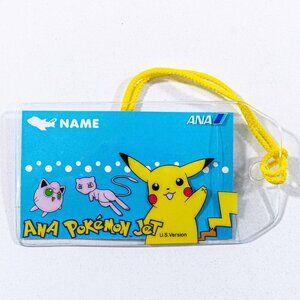 Vintage 1999 ANA Pokemon Jet Luggage Tag Pikachu Nintendo US Version Promo